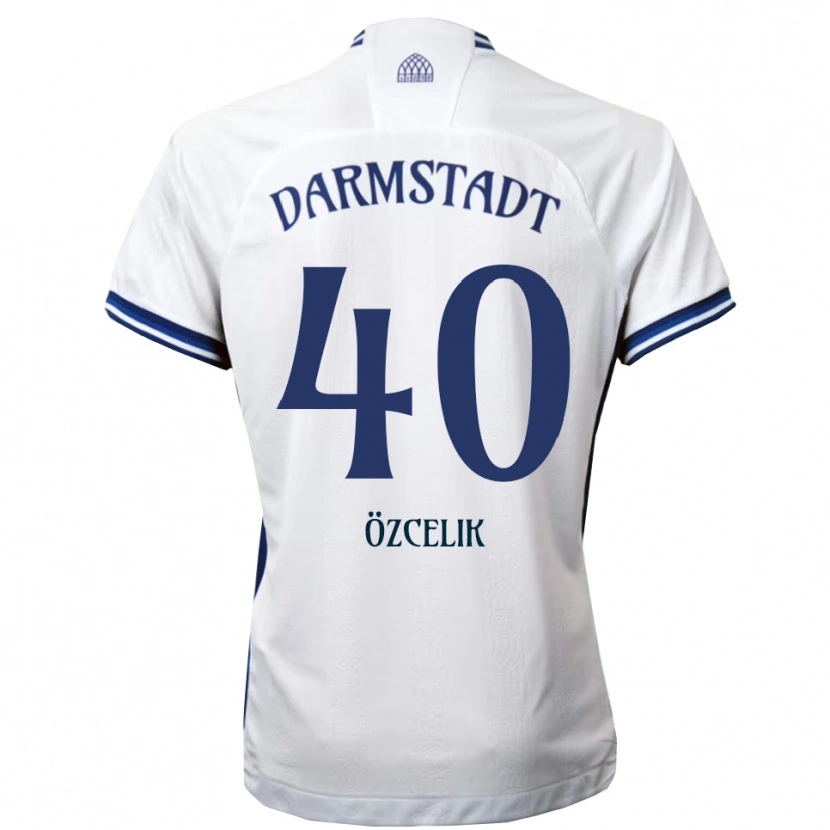 Danxen Mænd Mehmet Özçelik #40 Hvid Blå Udebane Spillertrøjer 2025/26 Trøje T-Shirt