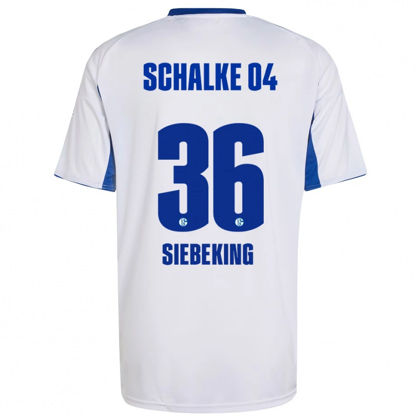 Danxen Mænd Johannes Siebeking #36 Hvid Blå Udebane Spillertrøjer 2025/26 Trøje T-Shirt