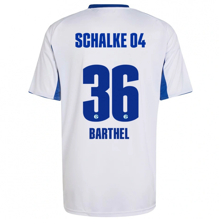 Danxen Mænd Niklas Barthel #36 Hvid Blå Udebane Spillertrøjer 2025/26 Trøje T-Shirt