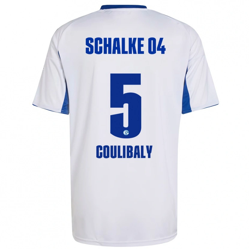 Danxen Mænd Barakissa Coulibaly #5 Hvid Blå Udebane Spillertrøjer 2025/26 Trøje T-Shirt