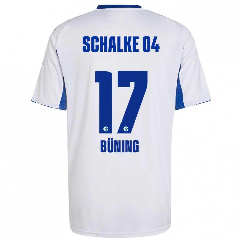 Danxen Mænd Michelle Büning #17 Hvid Blå Udebane Spillertrøjer 2025/26 Trøje T-Shirt