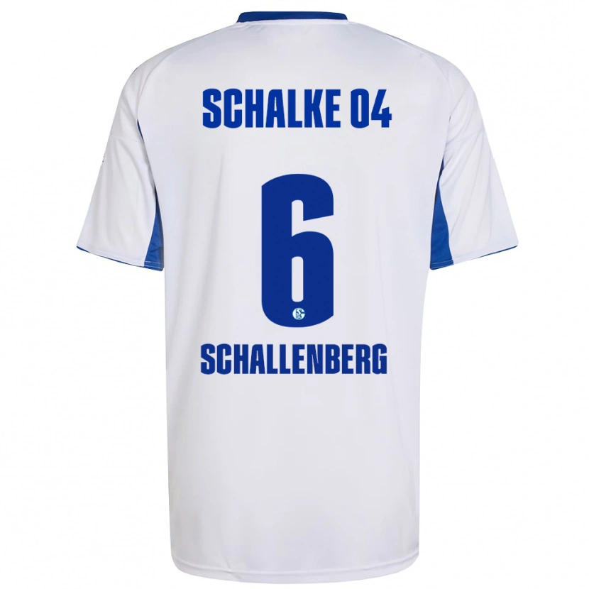 Danxen Mænd Ron Schallenberg #6 Hvid Blå Udebane Spillertrøjer 2025/26 Trøje T-Shirt