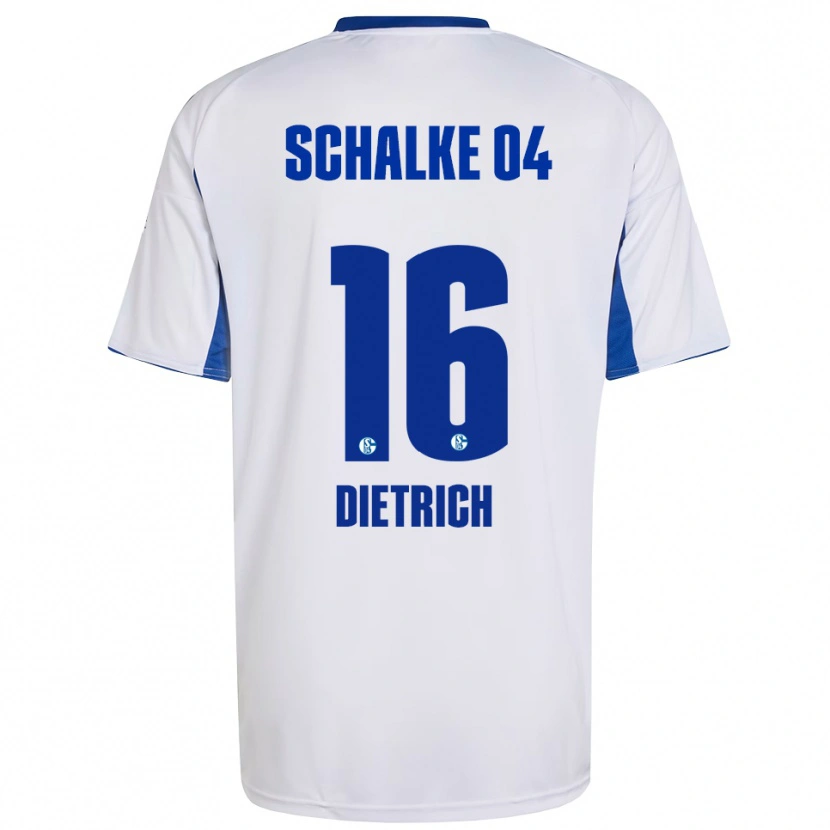 Danxen Mænd Tim Dietrich #16 Hvid Blå Udebane Spillertrøjer 2025/26 Trøje T-Shirt
