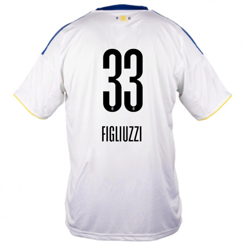 Danxen Mænd Silvano Figliuzzi #33 Hvid Blå Gul Udebane Spillertrøjer 2025/26 Trøje T-Shirt