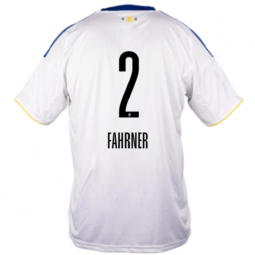 Danxen Mænd Philip Fahrner #2 Hvid Blå Gul Udebane Spillertrøjer 2025/26 Trøje T-Shirt