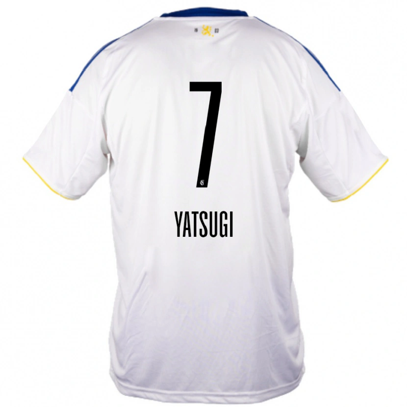 Danxen Mænd Akane Yatsugi #7 Hvid Blå Gul Udebane Spillertrøjer 2025/26 Trøje T-Shirt