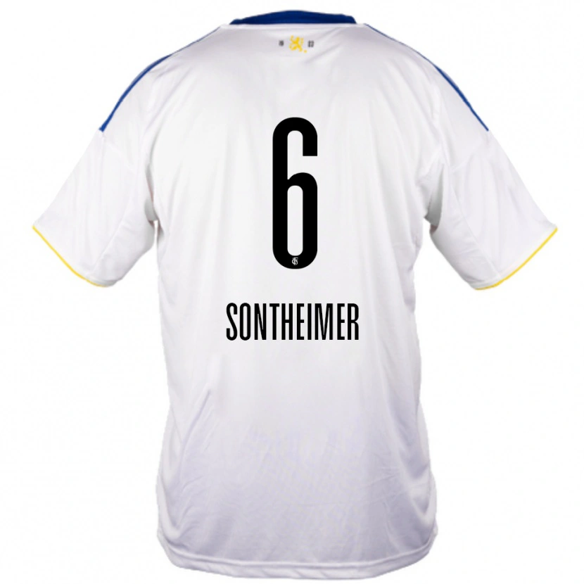 Danxen Mænd Patrick Sontheimer #6 Hvid Blå Gul Udebane Spillertrøjer 2025/26 Trøje T-Shirt