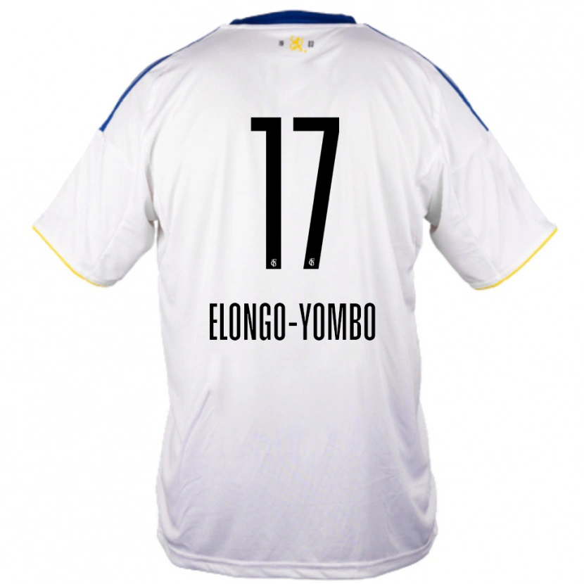 Danxen Mænd Rodney Elongo-Yombo #17 Hvid Blå Gul Udebane Spillertrøjer 2025/26 Trøje T-Shirt