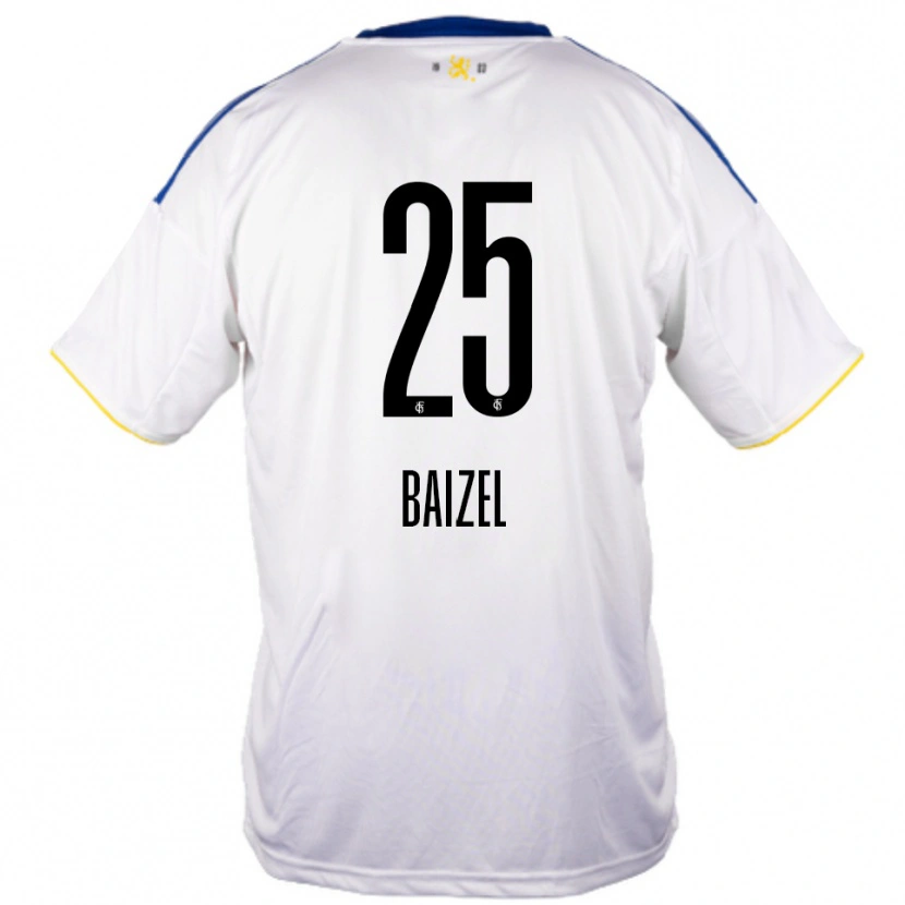 Danxen Mænd David Baizel #25 Hvid Blå Gul Udebane Spillertrøjer 2025/26 Trøje T-Shirt