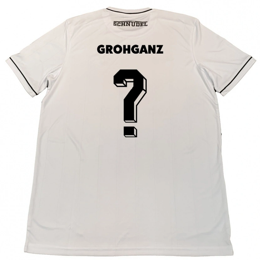 Danxen Mænd Maren Grohganz #0 Hvid Sort Udebane Spillertrøjer 2025/26 Trøje T-Shirt