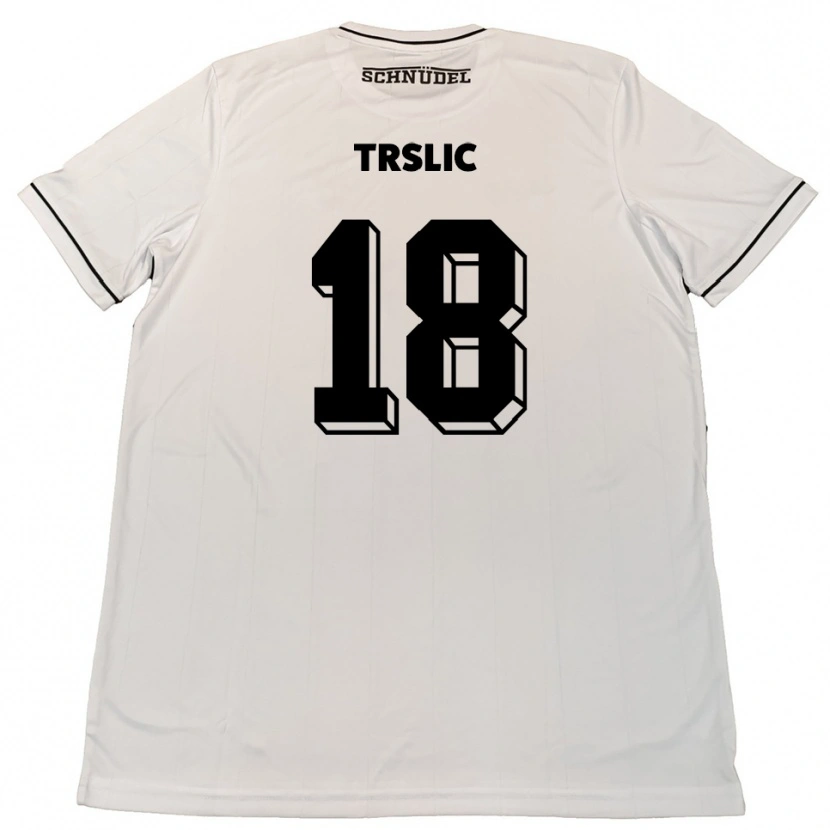 Danxen Mænd Luca Trslic #18 Hvid Sort Udebane Spillertrøjer 2025/26 Trøje T-Shirt
