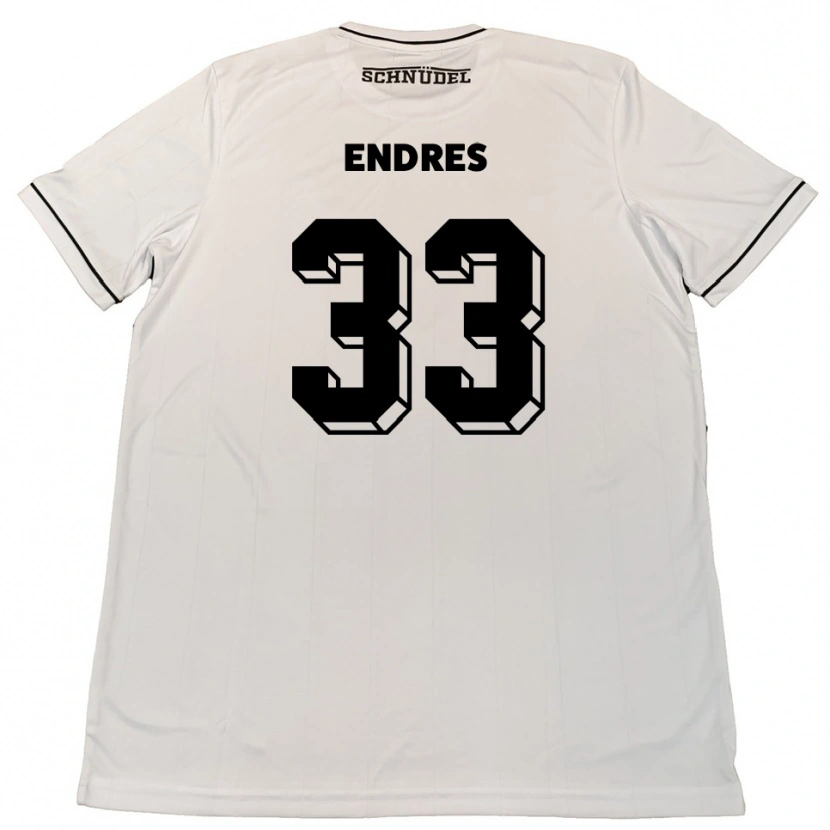 Danxen Mænd Joshua Endres #33 Hvid Sort Udebane Spillertrøjer 2025/26 Trøje T-Shirt