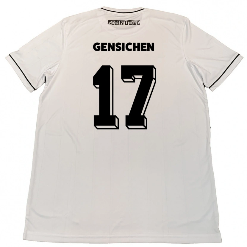 Danxen Mænd Tim Gensichen #17 Hvid Sort Udebane Spillertrøjer 2025/26 Trøje T-Shirt