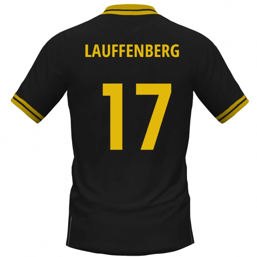 Danxen Mænd Rene Lauffenberg #17 Sort Gul Udebane Spillertrøjer 2025/26 Trøje T-Shirt