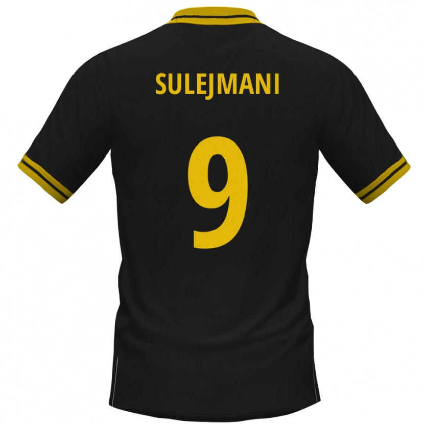 Danxen Mænd Valmir Sulejmani #9 Sort Gul Udebane Spillertrøjer 2025/26 Trøje T-Shirt