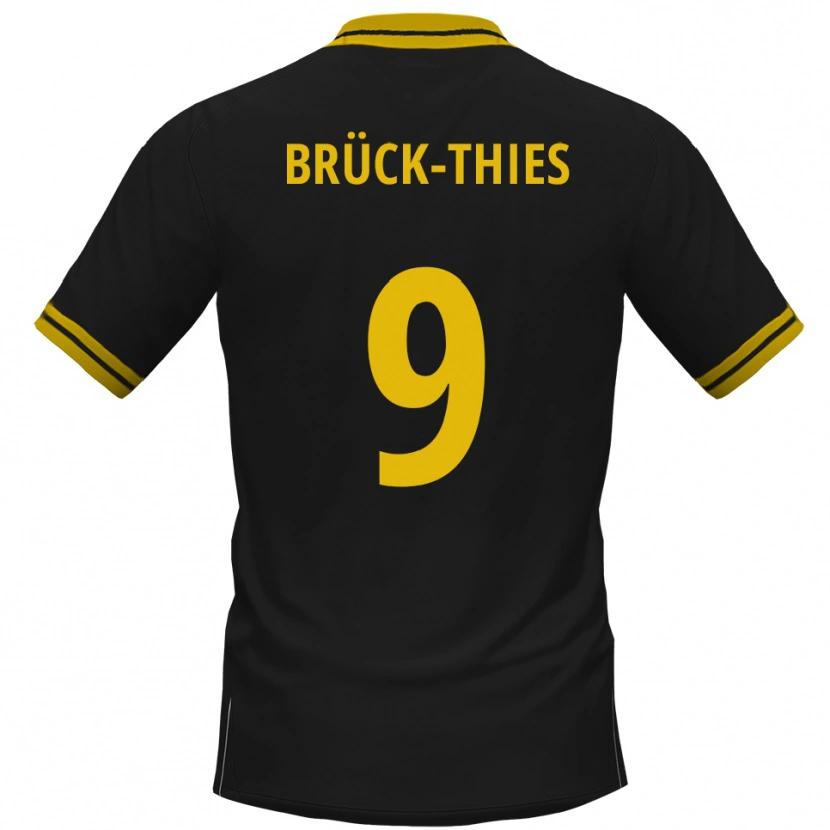 Danxen Mænd Frederik Brück-Thies #9 Sort Gul Udebane Spillertrøjer 2025/26 Trøje T-Shirt