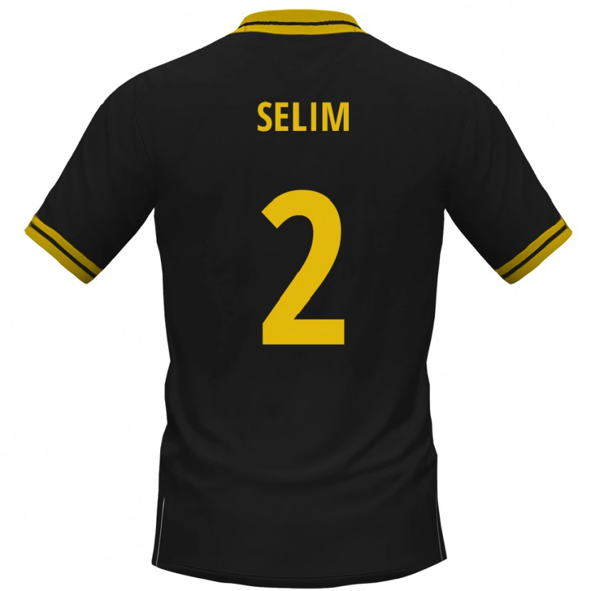 Danxen Mænd Yahia Selim #2 Sort Gul Udebane Spillertrøjer 2025/26 Trøje T-Shirt