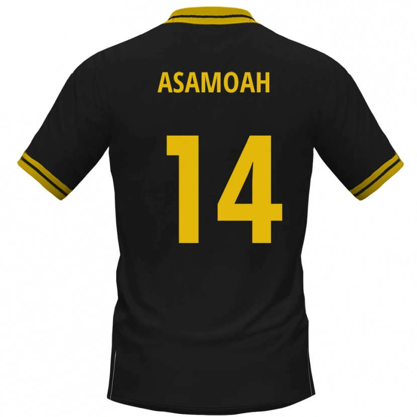 Danxen Mænd Jaden Asamoah #14 Sort Gul Udebane Spillertrøjer 2025/26 Trøje T-Shirt
