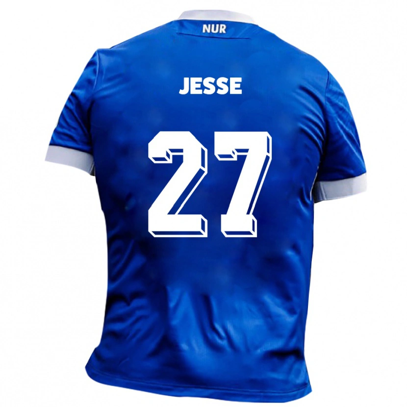 Danxen Mænd Karl Jesse #27 Blå Hvid Udebane Spillertrøjer 2025/26 Trøje T-Shirt