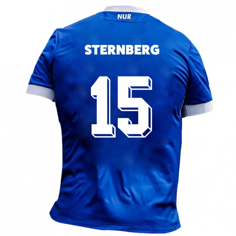 Danxen Mænd Michael Sternberg #15 Blå Hvid Udebane Spillertrøjer 2025/26 Trøje T-Shirt