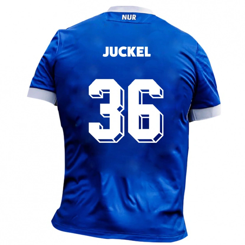 Danxen Mænd Janis Juckel #36 Blå Hvid Udebane Spillertrøjer 2025/26 Trøje T-Shirt