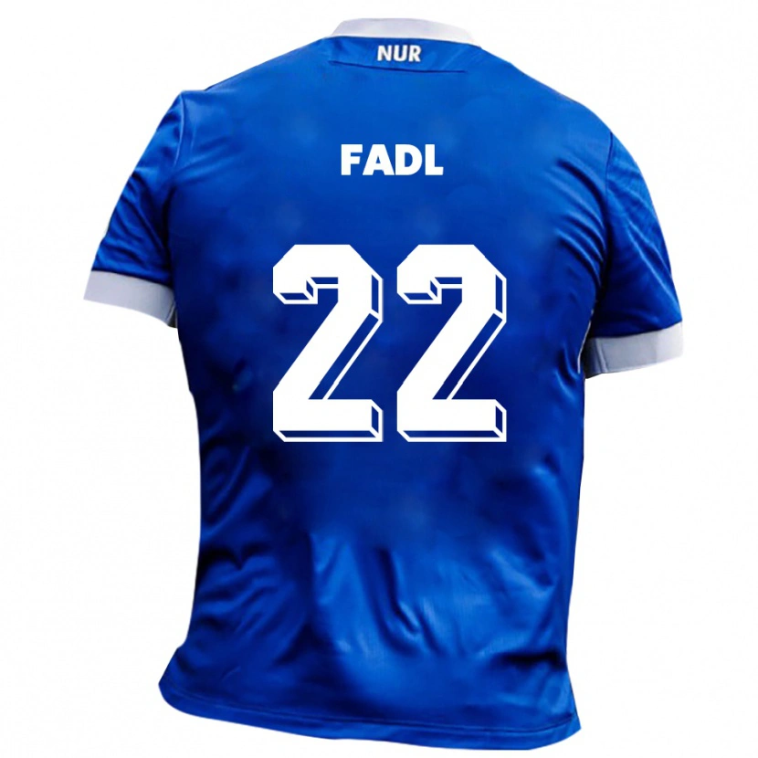 Danxen Mænd Jad Fadl #22 Blå Hvid Udebane Spillertrøjer 2025/26 Trøje T-Shirt