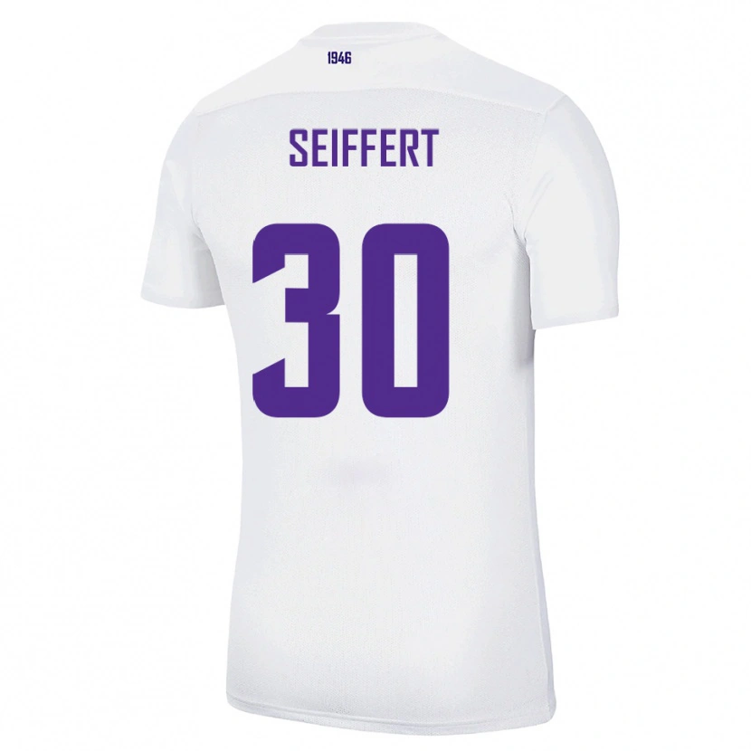 Danxen Mænd Moritz Seiffert #30 Hvid Grøn Udebane Spillertrøjer 2025/26 Trøje T-Shirt