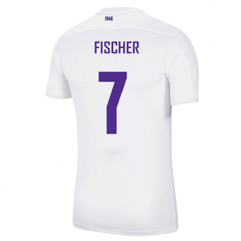 Danxen Mænd Franz Fischer #7 Hvid Grøn Udebane Spillertrøjer 2025/26 Trøje T-Shirt