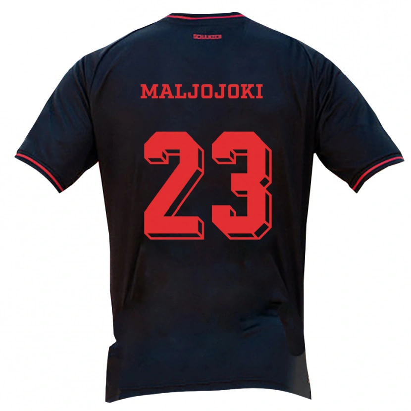 Danxen Mænd Jasper Maljojoki #23 Sort Rød Hvid Udebane Spillertrøjer 2025/26 Trøje T-Shirt
