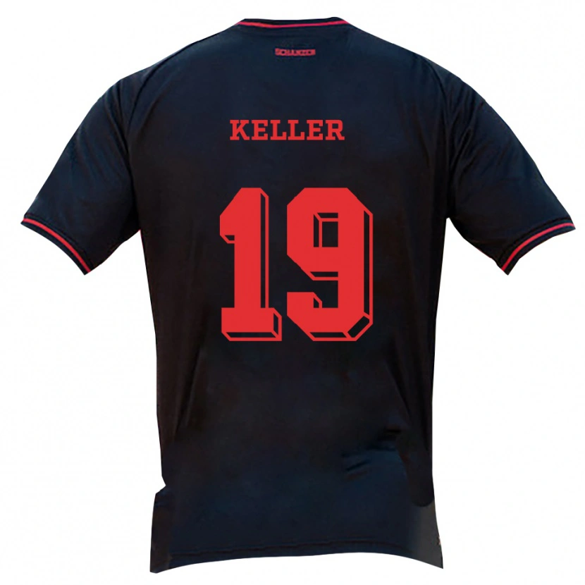 Danxen Mænd Tom Keller #19 Sort Rød Hvid Udebane Spillertrøjer 2025/26 Trøje T-Shirt