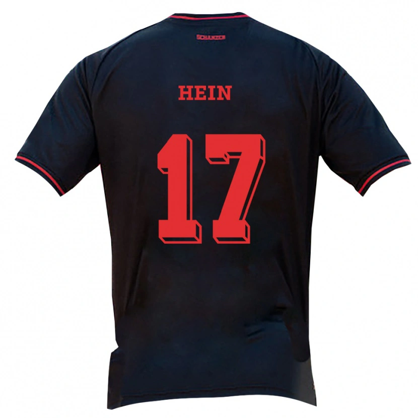 Danxen Mænd Leonie Hein #17 Sort Rød Hvid Udebane Spillertrøjer 2025/26 Trøje T-Shirt