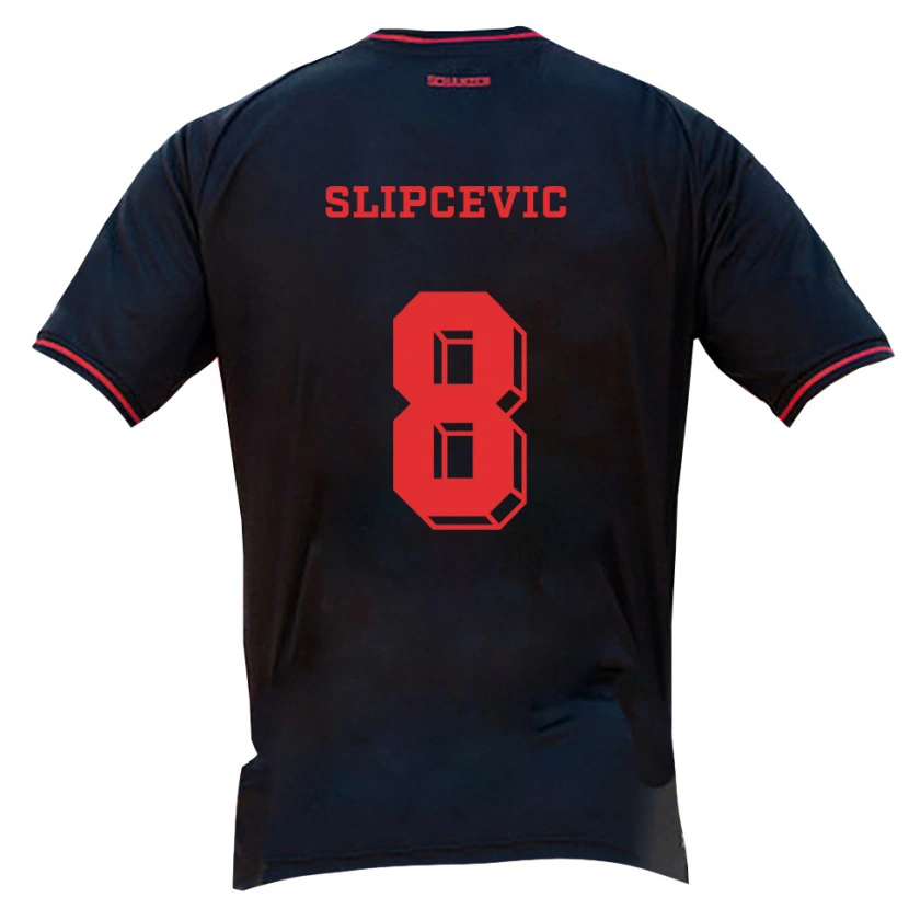 Danxen Mænd Ivana Slipcevic #8 Sort Rød Hvid Udebane Spillertrøjer 2025/26 Trøje T-Shirt