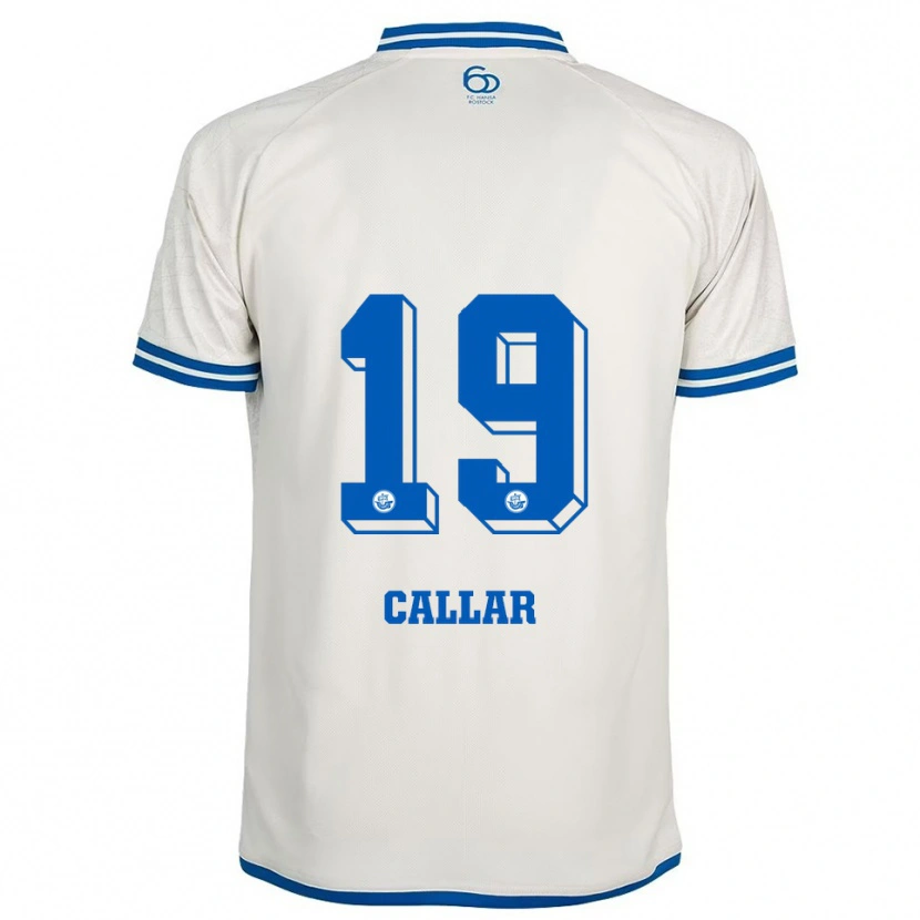 Danxen Mænd Arda Callar #19 Hvid Blå Udebane Spillertrøjer 2025/26 Trøje T-Shirt