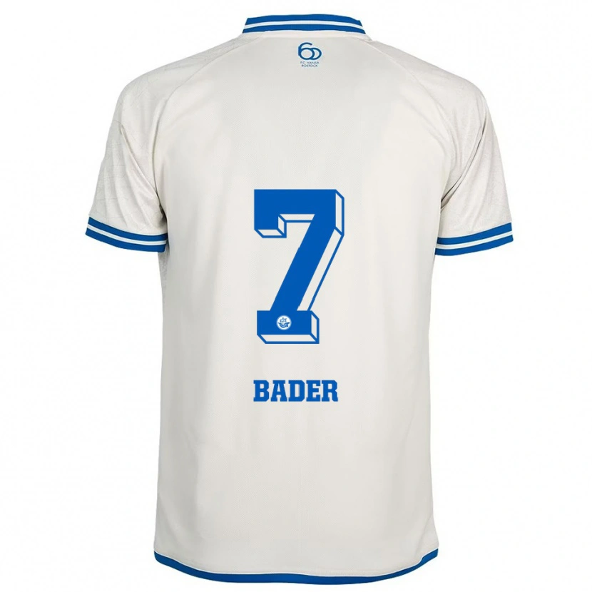 Danxen Mænd Tom Bader #7 Hvid Blå Udebane Spillertrøjer 2025/26 Trøje T-Shirt
