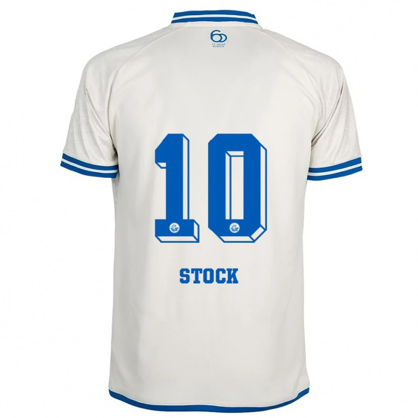 Danxen Mænd Paul Stock #10 Hvid Blå Udebane Spillertrøjer 2025/26 Trøje T-Shirt