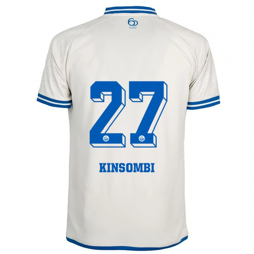 Danxen Mænd Christian Kinsombi #27 Hvid Blå Udebane Spillertrøjer 2025/26 Trøje T-Shirt