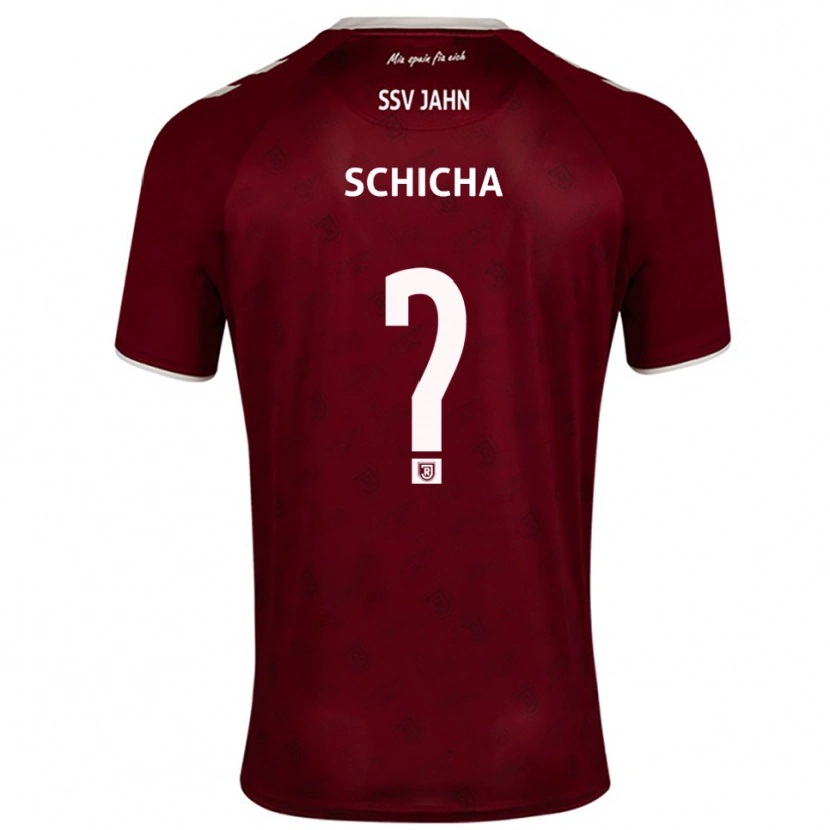 Danxen Mænd Niklas Schicha #0 Burgundy Hvid Udebane Spillertrøjer 2025/26 Trøje T-Shirt