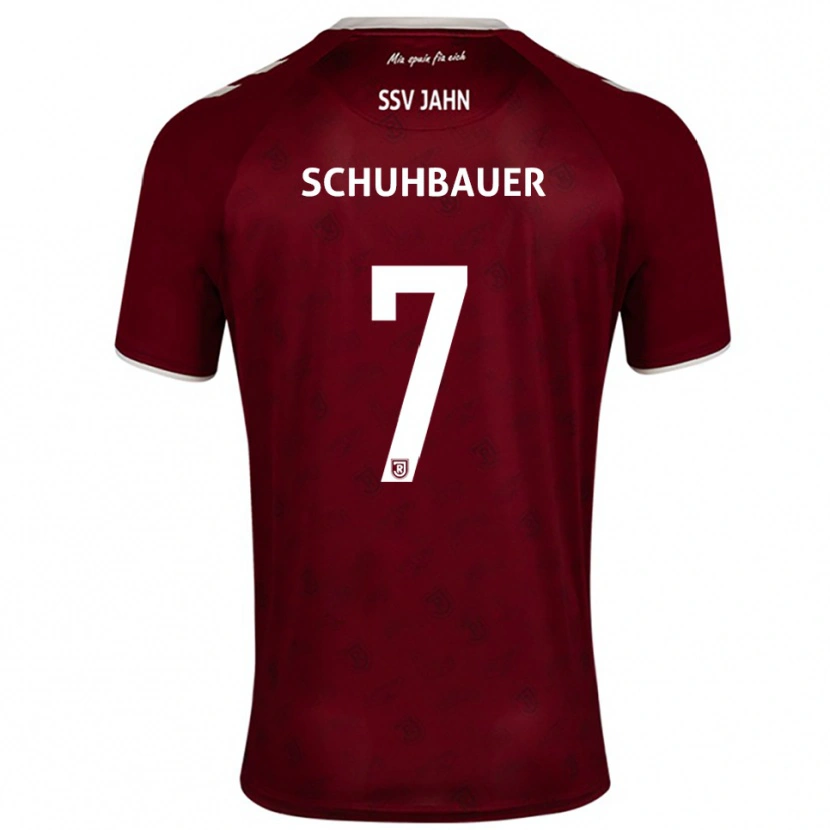 Danxen Mænd Simon Schuhbauer #7 Burgundy Hvid Udebane Spillertrøjer 2025/26 Trøje T-Shirt