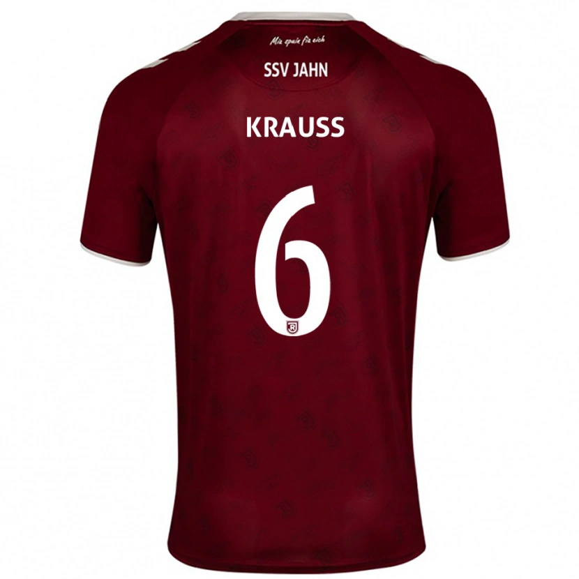Danxen Mænd Jakob Krauss #6 Burgundy Hvid Udebane Spillertrøjer 2025/26 Trøje T-Shirt