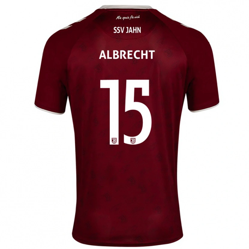 Danxen Mænd Felix Albrecht #15 Burgundy Hvid Udebane Spillertrøjer 2025/26 Trøje T-Shirt