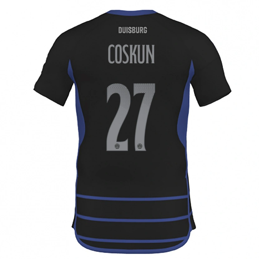 Danxen Mænd Can Coskun #27 Sort Blå Udebane Spillertrøjer 2025/26 Trøje T-Shirt