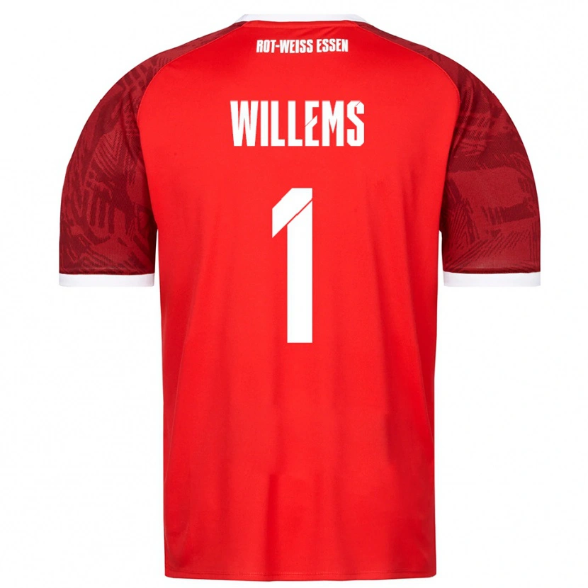 Danxen Mænd Leon Willems #1 Rød Burgundy Hvid Udebane Spillertrøjer 2025/26 Trøje T-Shirt