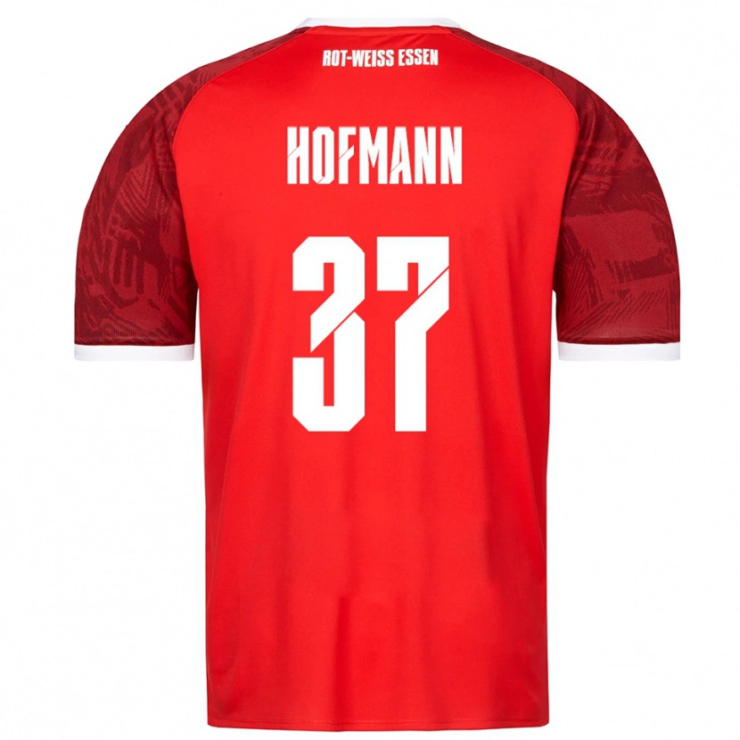 Danxen Mænd Jannik Hofmann #37 Rød Burgundy Hvid Udebane Spillertrøjer 2025/26 Trøje T-Shirt