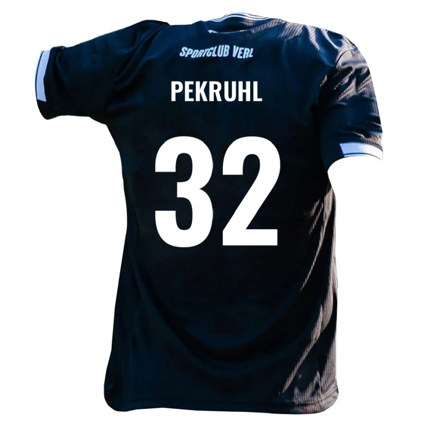 Danxen Mænd Fabian Pekruhl #32 Sort Hvid Udebane Spillertrøjer 2025/26 Trøje T-Shirt