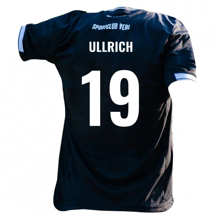 Danxen Mænd Nikita Ullrich #19 Sort Hvid Udebane Spillertrøjer 2025/26 Trøje T-Shirt