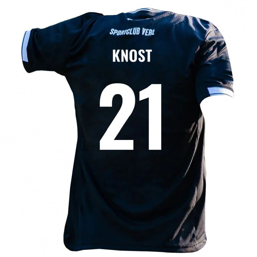 Danxen Mænd Tobias Knost #21 Sort Hvid Udebane Spillertrøjer 2025/26 Trøje T-Shirt