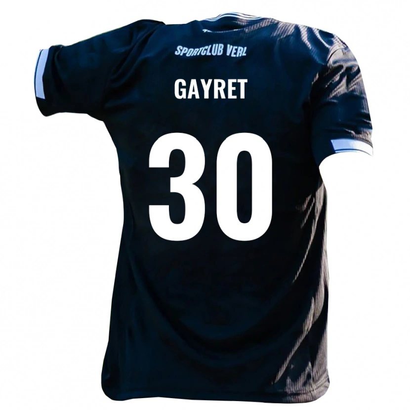 Danxen Mænd Timur Gayret #30 Sort Hvid Udebane Spillertrøjer 2025/26 Trøje T-Shirt