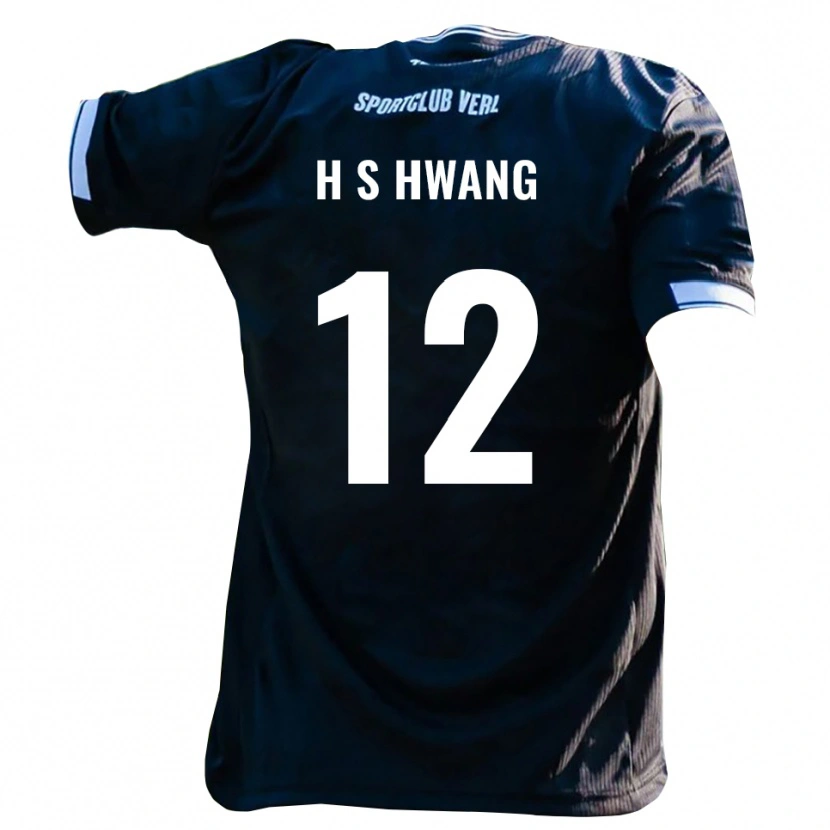 Danxen Mænd Seung-Ho Hwang #12 Sort Hvid Udebane Spillertrøjer 2025/26 Trøje T-Shirt