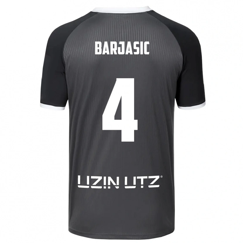 Danxen Mænd Nikola Barjasic #4 Grå Hvid Udebane Spillertrøjer 2025/26 Trøje T-Shirt