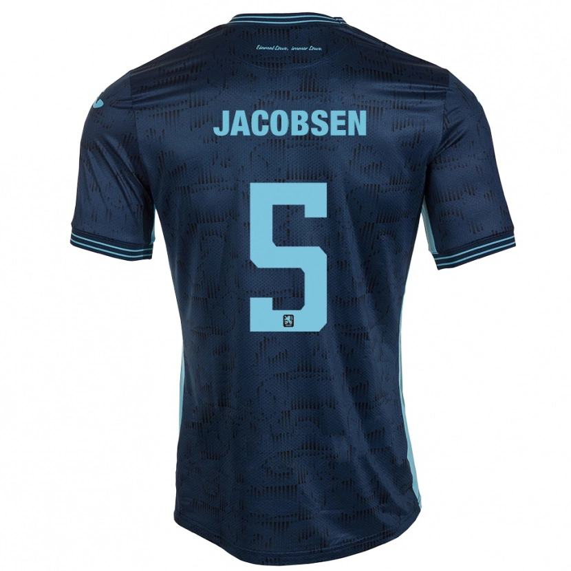Danxen Mænd Thore Jacobsen #5 Royal Blå Udebane Spillertrøjer 2025/26 Trøje T-Shirt